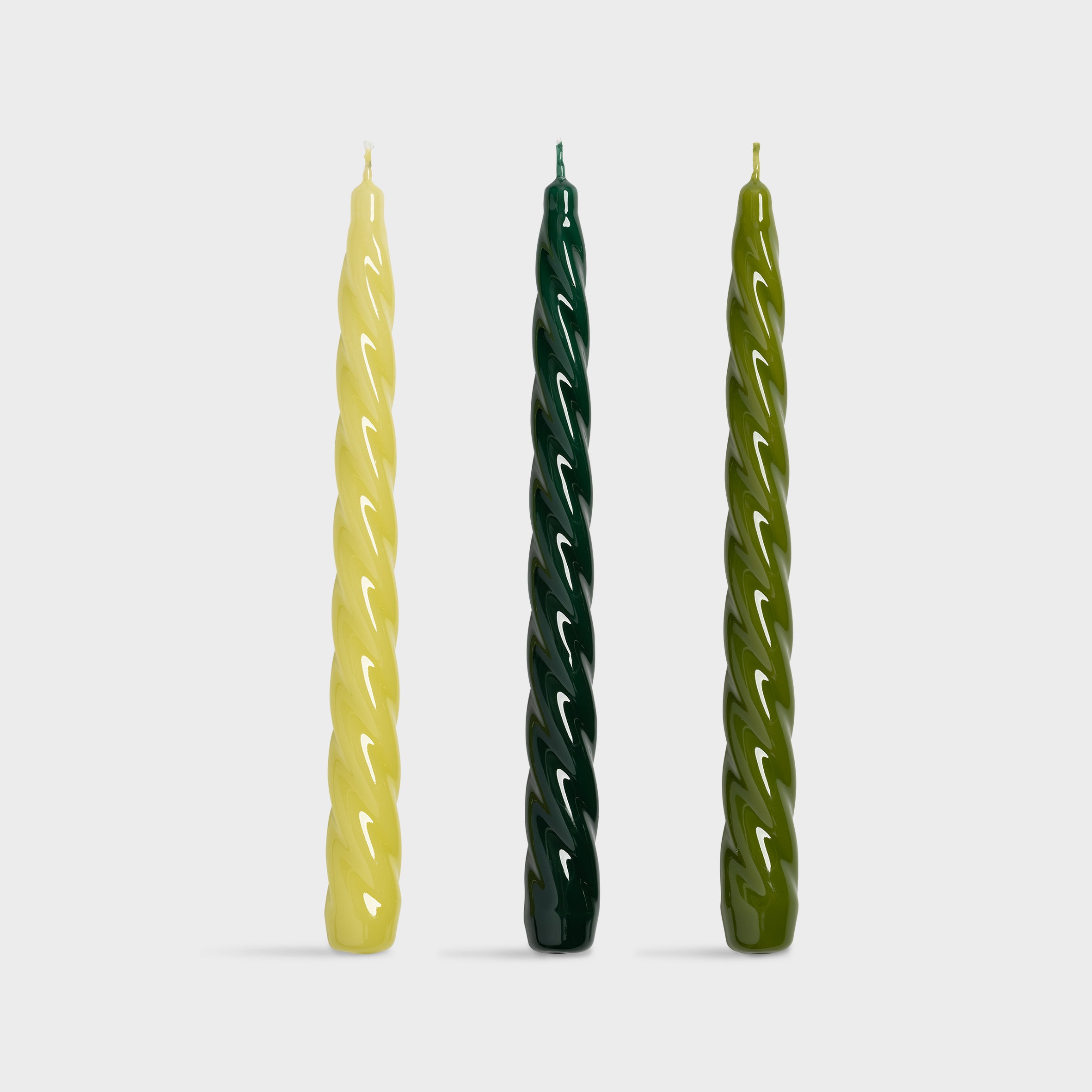 Kaarsen Bravo groen (set van 3)