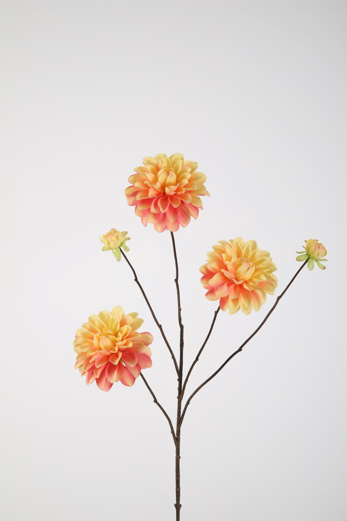 Zijden bloem - Dahlia - oranje/roze
