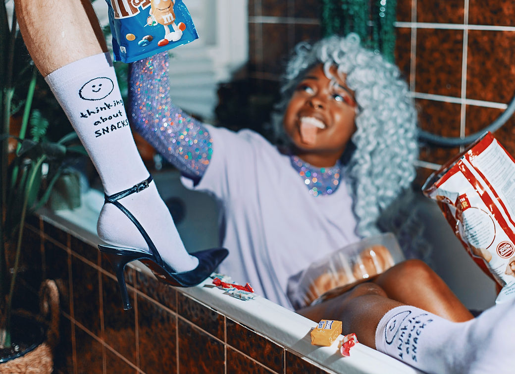 Thinking about snacks socks