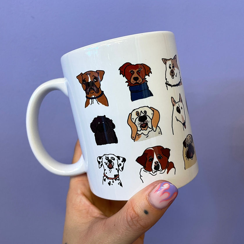 Dog heads mug