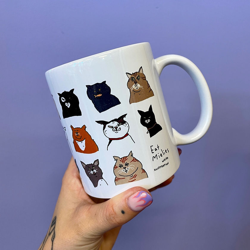 Cat heads mug