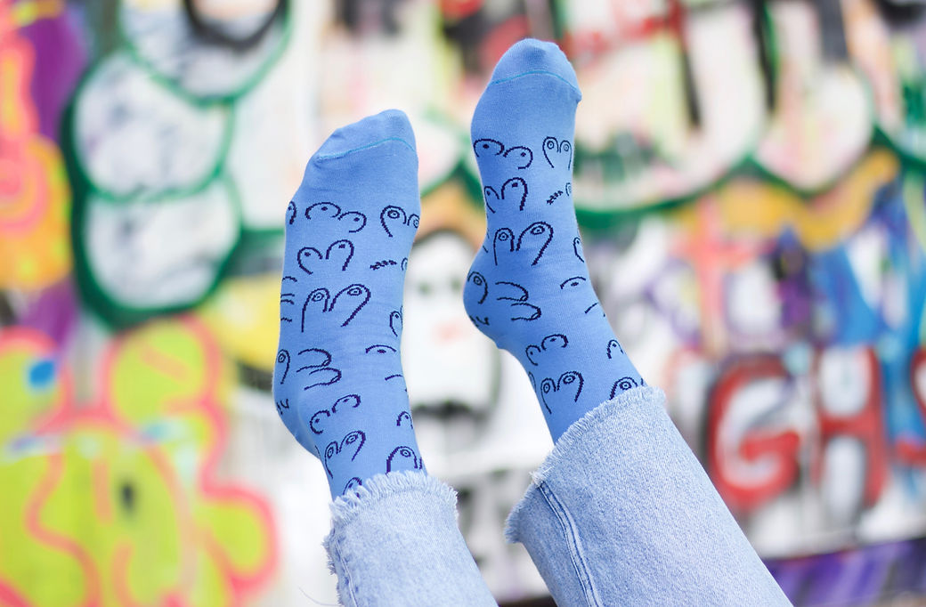 Titties socks: blue