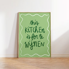 Keuken om te wijnen - Roze - Poster A3