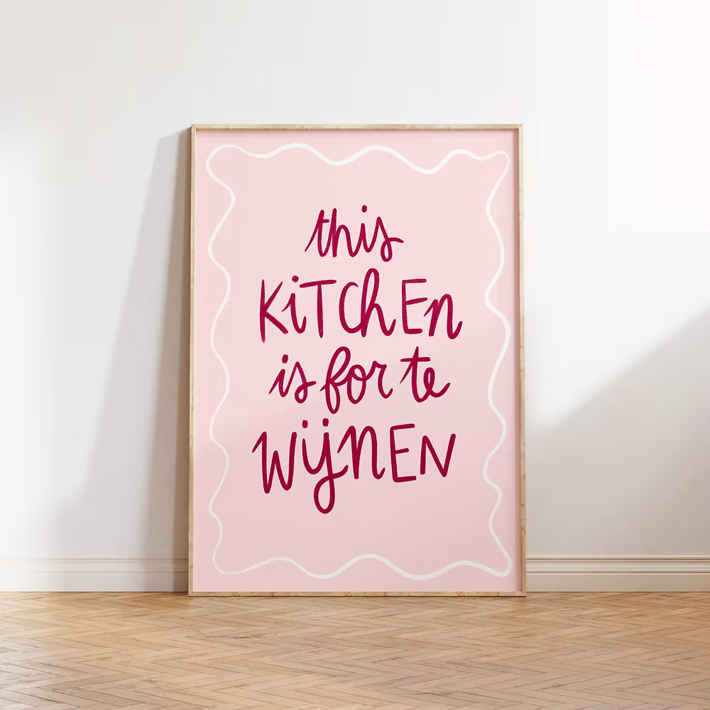 Keuken om te wijnen - Groen - Poster A3