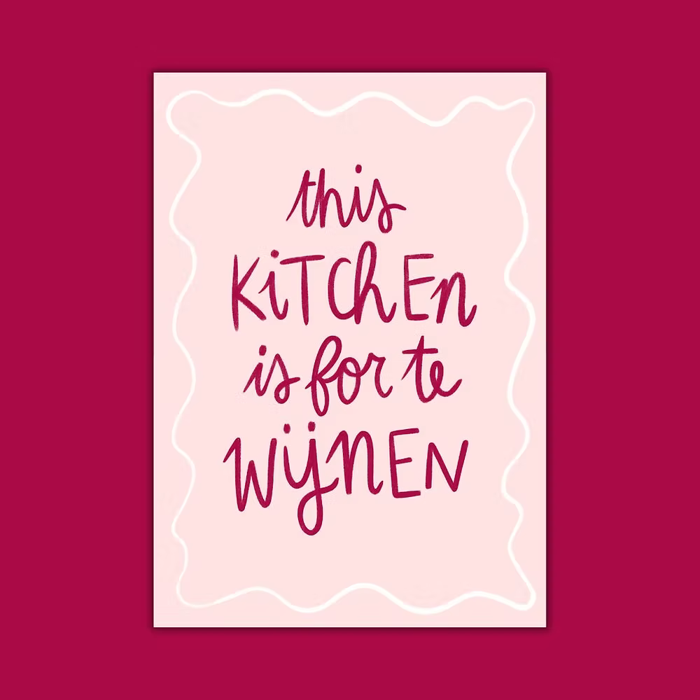 Keuken om te wijnen - Groen - Poster A3