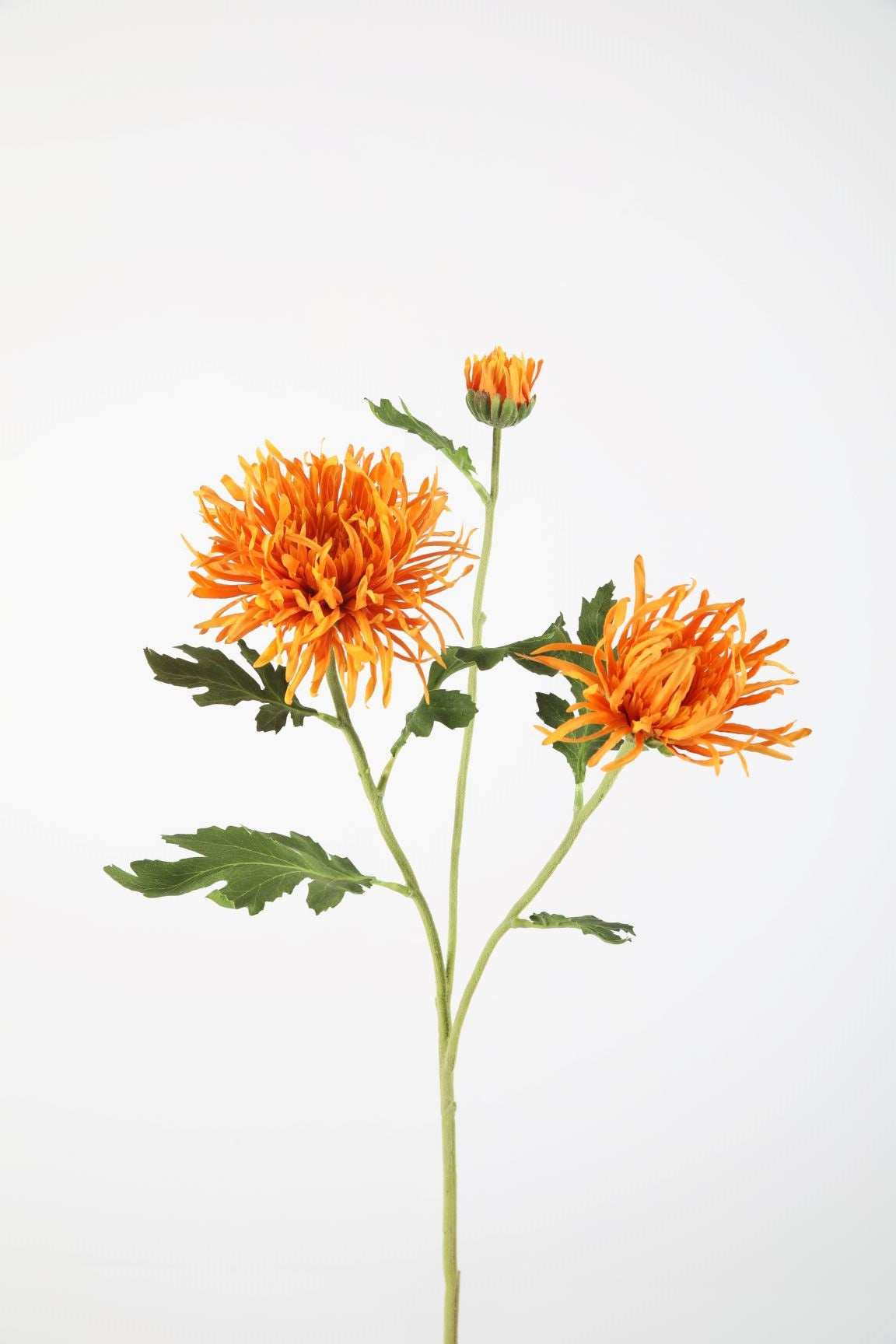 Zijden bloem - Chrysant - oranje