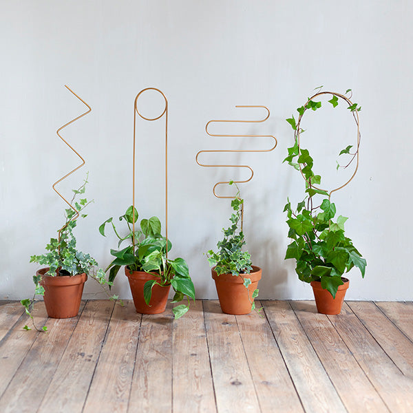 Plantensteun - Zigzag - goud - 70cm