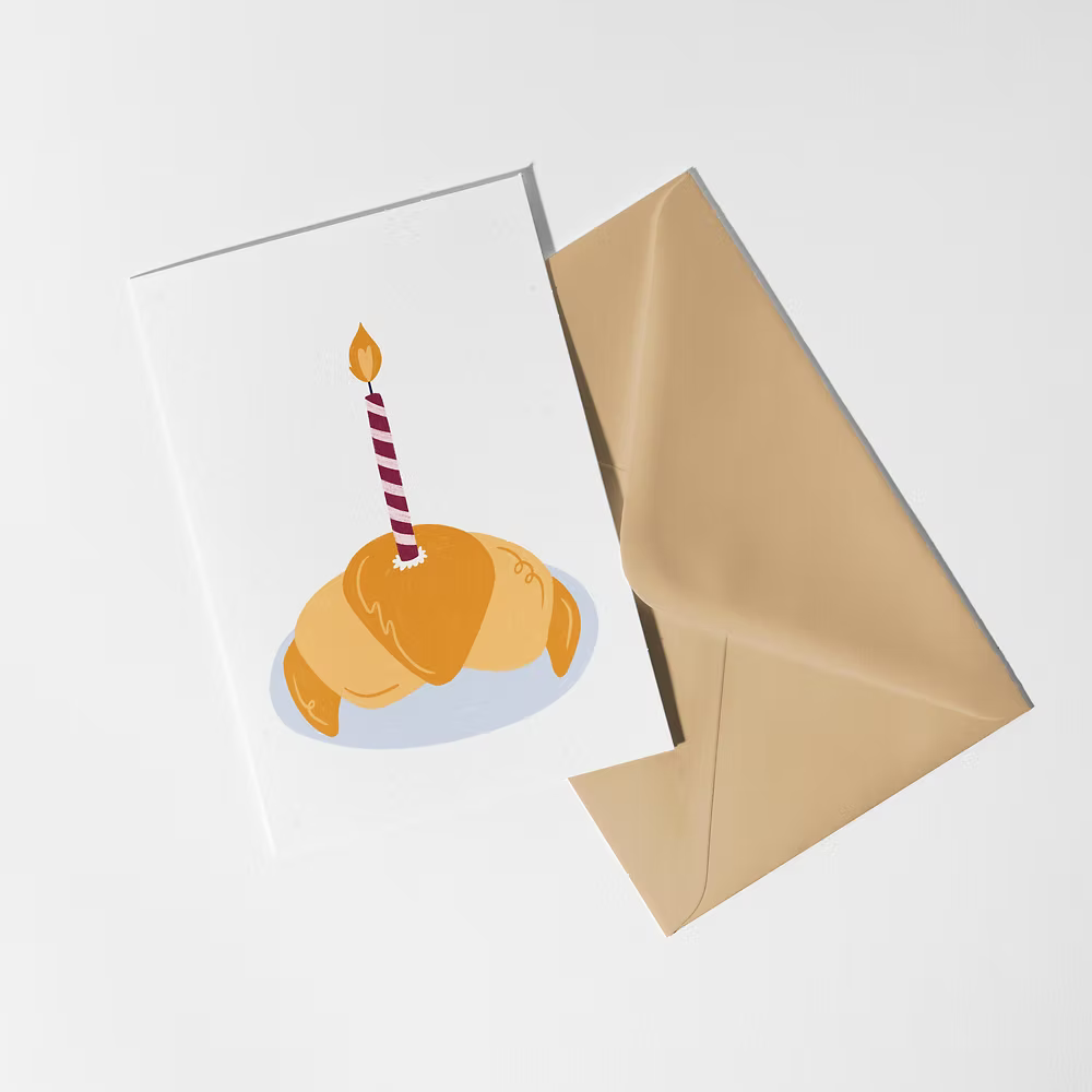 Croissant Kaarsje - kaartje A6