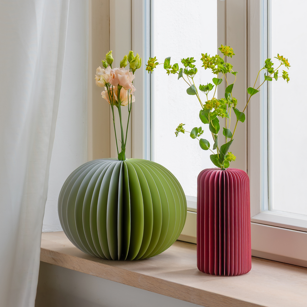 Papieren vaas 'Yuki' sage