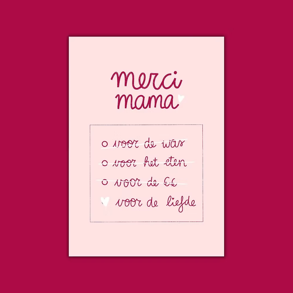 Merci mama - kaartje A6